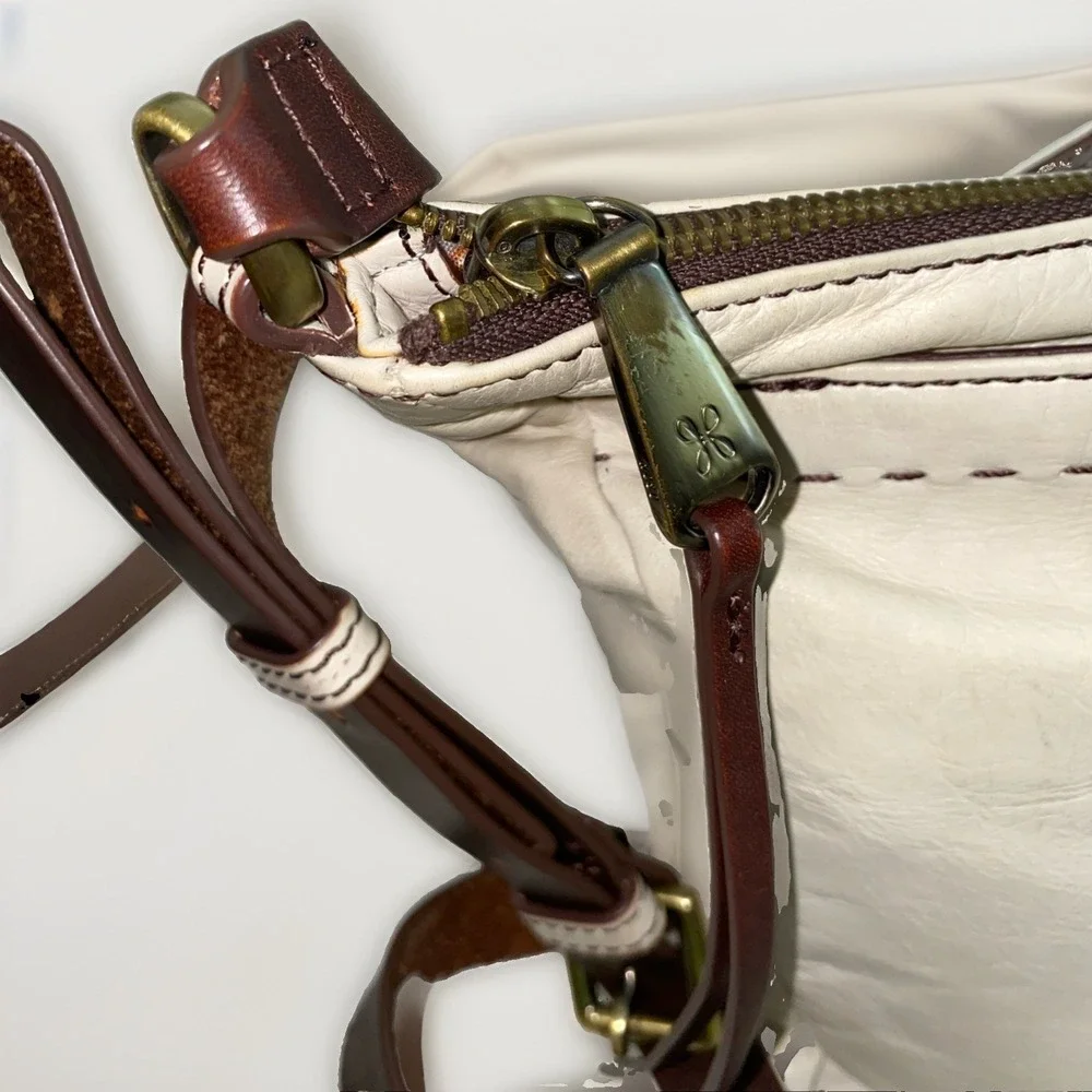 HOBO Aviva Cream Leather Crossbody Bag Ivory Adjustable Shoulder Purse